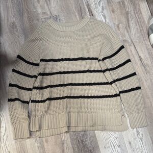 SO Striped Beige and Black Women's Sweater